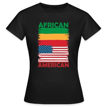 African-American Pride Flag Fusion - Women's T-Shirt - black - Front - AI Model Female 172 dark (172cm)