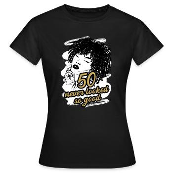 Célébration de l’âge d’or des années 50 - T-shirt Femme - noir - Devant - AI Model Female 172 dark (172cm)