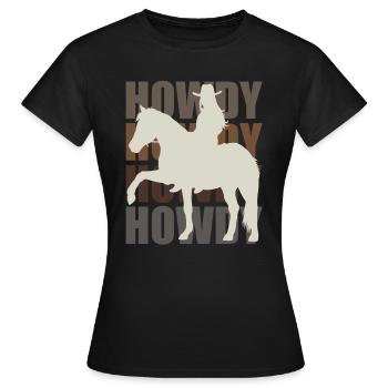 Salut! Western Rider Salutation et plaisir - T-shirt Femme - noir - Devant - AI Model Female 172 dark (172cm)