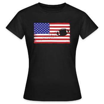 Patriotischer Football-Fanfieber - Frauen T-Shirt - Schwarz - Vorne - AI Model Female 172 dark (172cm)