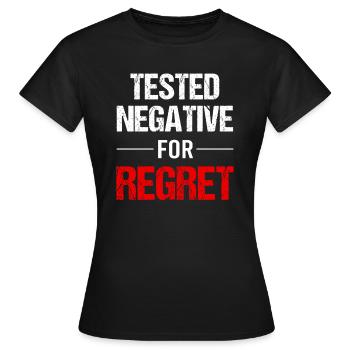 Regret - Doctrine de la Vie - T-shirt Femme - noir - Devant - AI Model Female 172 dark (172cm)