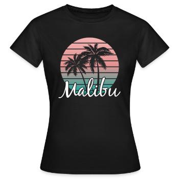 Neon Malibu Palme Retro Style - Frauen T-Shirt - Schwarz - Vorne - AI Model Female 172 dark (172cm)