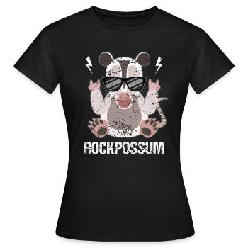 Opossum Rock pure fraîcheur - T-shirt Femme - noir - Devant - AI Model Female 172 dark (172cm)