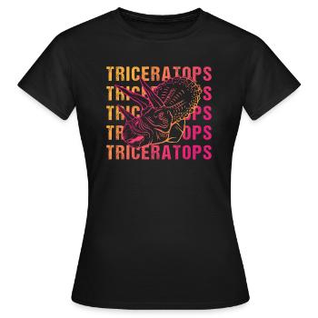 Triceratops Jeu de mots Design Vintage Look - T-shirt Femme - noir - Devant - AI Model Female 172 dark (172cm)