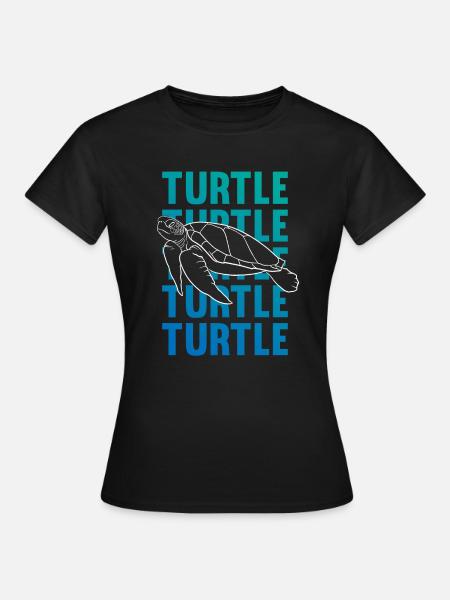 TURTLE Schattenbild Wortkunst Geschenk - Frauen T-Shirt - Schwarz