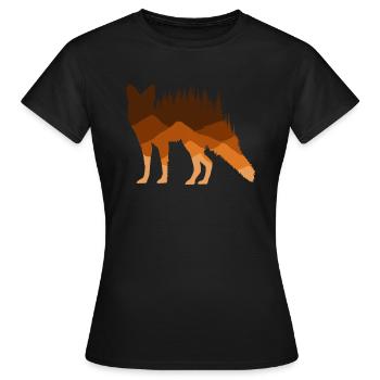 Fuchs Silhouette Wildnis Schönheit - Frauen T-Shirt - Schwarz - Vorne - AI Model Female 172 dark (172cm)