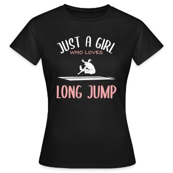 Weitsprung-Liebe - Frauen T-Shirt - Schwarz - Vorne - AI Model Female 172 dark (172cm)