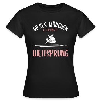 Weitsprung-Liebe - Frauen T-Shirt - Schwarz - Vorne - AI Model Female 172 dark (172cm)