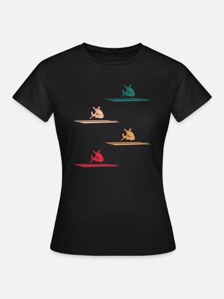 Farbenfrohe Weitsprung-Kunst - Frauen T-Shirt - Schwarz