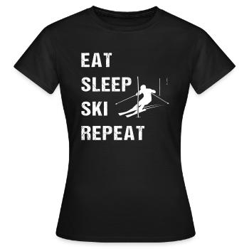 Ski-Slalom-Lebenszyklus - Frauen T-Shirt - Schwarz - Vorne - AI Model Female 172 dark (172cm)