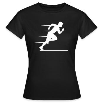 Sprinter rapide Dynamique Athlétisme - T-shirt Femme - noir - Devant - AI Model Female 172 dark (172cm)