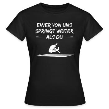 Saut en longueur Challenger Elite - Cadeau - T-shirt Femme - noir - Devant - AI Model Female 172 dark (172cm)