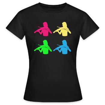 Ensemble de violonistes colorés Harmony - T-shirt Femme - noir - Devant - AI Model Female 172 dark (172cm)