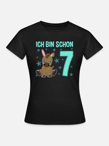 Siebenjährige Partyeselchen Glücksbringer - Frauen T-Shirt - Schwarz