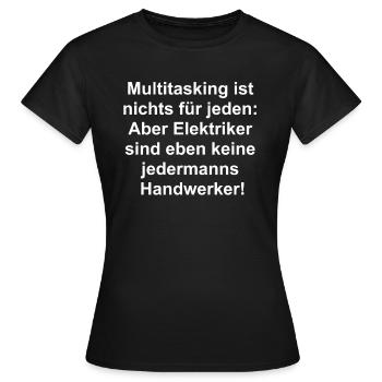 Cadeau multitâche d’électricien - T-shirt Femme - noir - Devant - AI Model Female 172 dark (172cm)