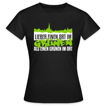 Lieber einen Ort im Grünen - Frauen T-Shirt - Schwarz - Vorne - AI Model Female 172 dark (172cm)