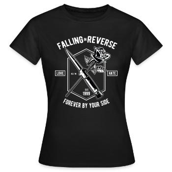 Falling In Reverse Love Hate Rose Knife Forever - Women's T-Shirt - black - Front - AI Model Female 172 dark (172cm)