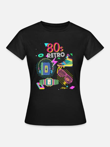 Lata 80. 80-te retro lat 80-tych - Dame-T-shirt - sort
