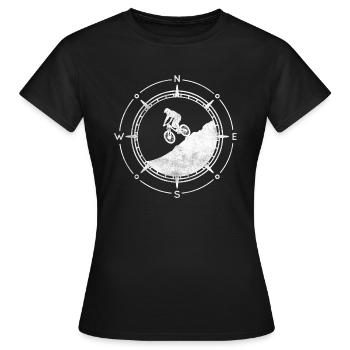 Mountain Biking Fahrrad Radfahrer Mountainbike - Frauen T-Shirt - Schwarz - Vorne - AI Model Female 172 dark (172cm)