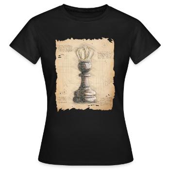 Schach König / Königin. Altmodischer vintage Stil. - Frauen T-Shirt - Schwarz - Vorne - AI Model Female 172 dark (172cm)