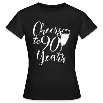 90th Birthday Women Her Birthday Girl 90 Years Old - Women's T-Shirt - black - Front - AI Model Female 172 dark (172cm)