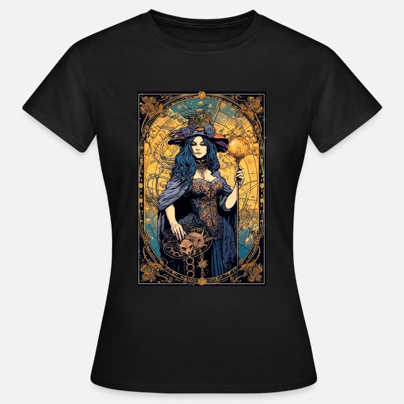Tarot-Hexe - Frauen T-Shirt - Schwarz