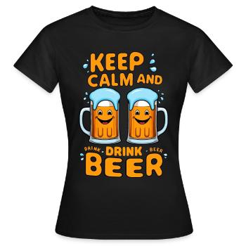 Lustige Bierkrüge - Frauen T-Shirt - Schwarz - Vorne - AI Model Female 172 dark (172cm)
