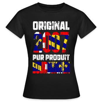 18. Geburtstag - Original - 2007 Burgund - Frauen T-Shirt - Schwarz - Vorne - AI Model Female 172 dark (172cm)