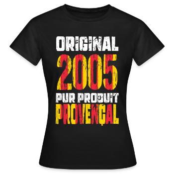 20th Anniversary - Original 2005 - Provençal - Women's T-Shirt - black - Front - AI Model Female 172 dark (172cm)