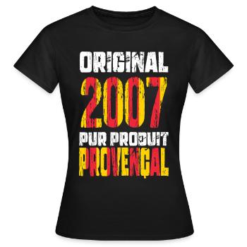 18th Birthday - Original 2007 - Provençal - Women's T-Shirt - black - Front - AI Model Female 172 dark (172cm)