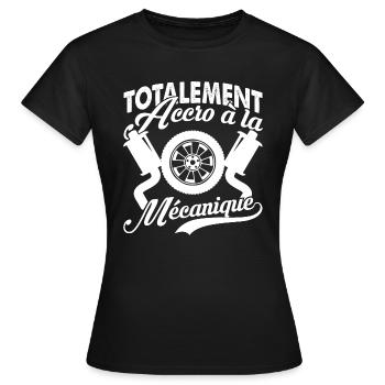 Mécanique - T-shirt Femme - noir - Devant - AI Model Female 172 dark (172cm)