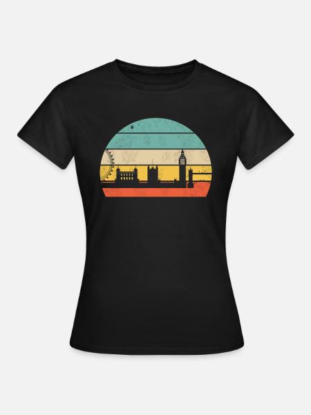 London Skyline - Frauen T-Shirt - Schwarz