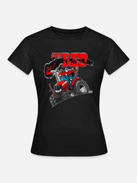 nur RED weißer Rand - Frauen T-Shirt - Schwarz