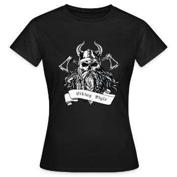 Viking Style - Frauen T-Shirt - Schwarz - Vorne - AI Model Female 172 dark (172cm)
