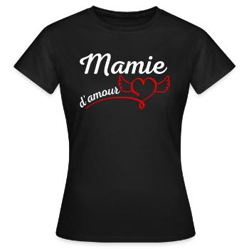Super mamie d'amour cadeau mamie fête grands-mères - T-shirt Femme - noir - Devant - AI Model Female 172 dark (172cm)
