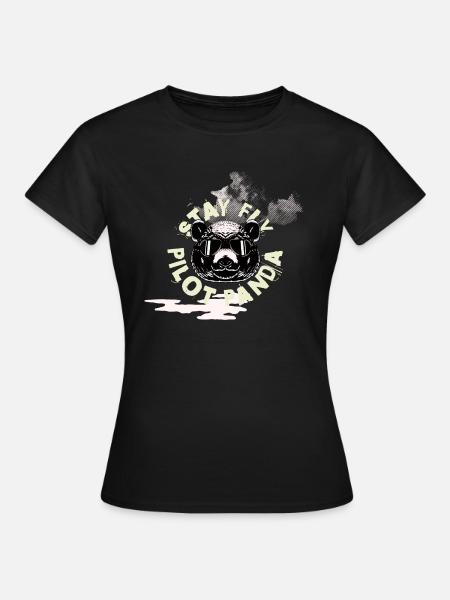 Pilot panda - Frauen T-Shirt - Schwarz