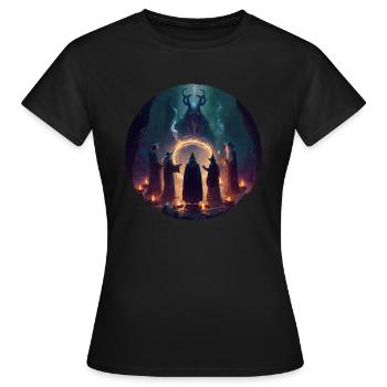 Portal Beschwörung - Frauen T-Shirt - Schwarz - Vorne - AI Model Female 172 dark (172cm)