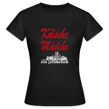 Karneval Kölsche Mädche Köln Kölsch Viva Colonia - Frauen T-Shirt - Schwarz - Vorne - AI Model Female 172 dark (172cm)