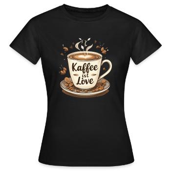 kaffee-Schönheits-T-Shirt Entwurf - Frauen T-Shirt - Schwarz - Vorne - AI Model Female 172 dark (172cm)