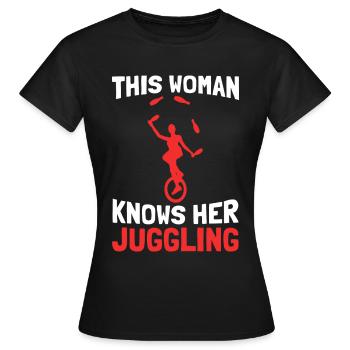 Jonglieren Jongleur - Frauen T-Shirt - Schwarz - Vorne - AI Model Female 172 dark (172cm)