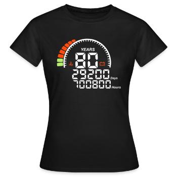 counter anniversary years 80 years - Women's T-Shirt - black - Front - AI Model Female 172 dark (172cm)