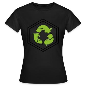 recycling - Women's T-Shirt - black - Front - AI Model Female 172 dark (172cm)