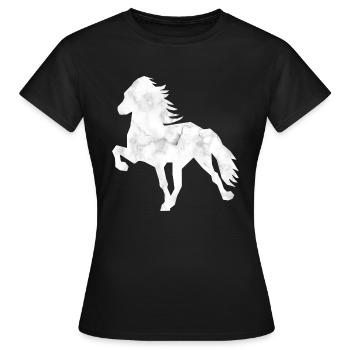 Islandpferd Marmor white - Frauen T-Shirt - Schwarz - Vorne - AI Model Female 172 dark (172cm)
