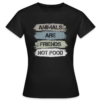 Animal rights activists Animal welfare - animals are friends - Women's T-Shirt - black - Front - AI Model Female 172 dark (172cm)