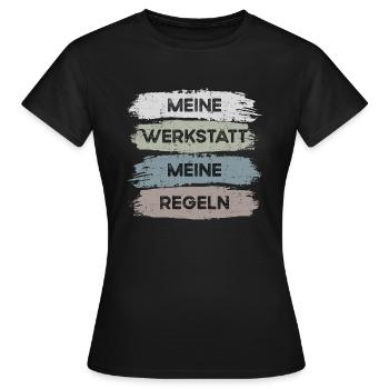 Meine Werkstatt - Frauen T-Shirt - Schwarz - Vorne - AI Model Female 172 dark (172cm)