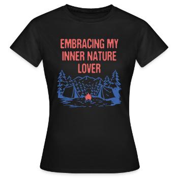 Embrasser inner nature Lover Camping Forest - T-shirt Femme - noir - Devant - AI Model Female 172 dark (172cm)