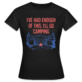 J’en ai assez de ce camping-car de vacances en camping - T-shirt Femme - noir - Devant - AI Model Female 172 dark (172cm)