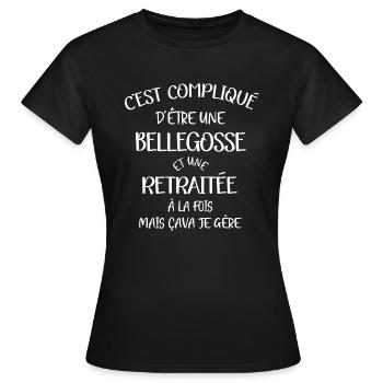 C'est compliqué d'être une belle gosse retraitée - T-shirt Femme - noir - Devant - AI Model Female 172 dark (172cm)