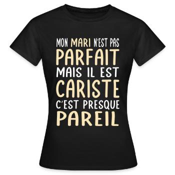 Mon mari n'est pas parfait mais il est cariste - T-shirt Femme - noir - Devant - AI Model Female 172 dark (172cm)