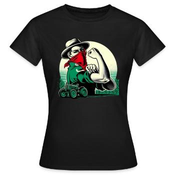 Fermière Forte - T-shirt Femme - noir - Devant - AI Model Female 172 dark (172cm)